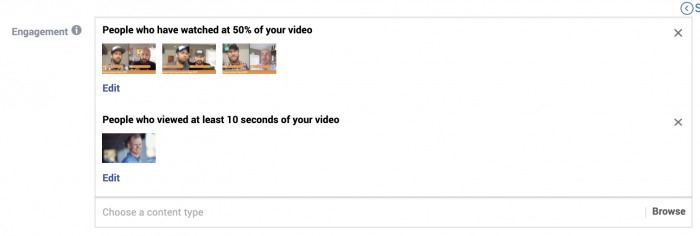 Facebook Video Engagement Custom Audience