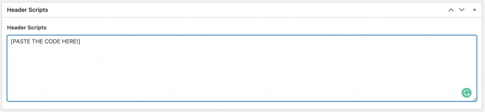 Paste Header Scripts