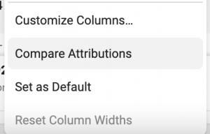 Facebook Ads Compare Attributions