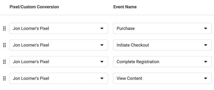 Web Event Configuration