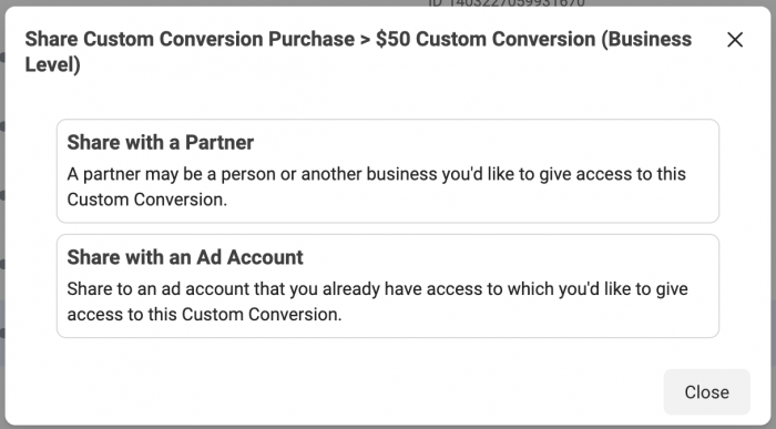 Share Custom Conversion