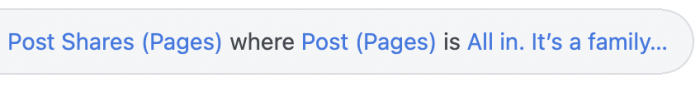 Facebook Analytics Filter