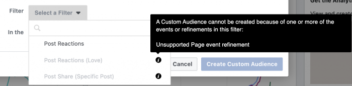 Facebook Analytics Filter