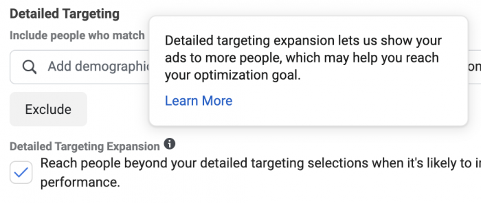 Facebook Targeting Expansion