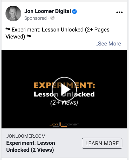 Facebook Ads Experiment