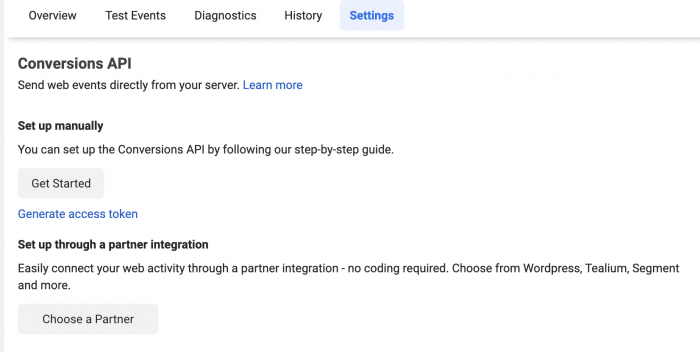 Facebook Conversions API Choose a Partner