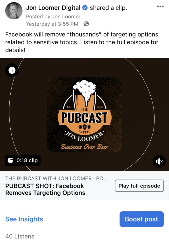 Share a Facebook Podcast Clip