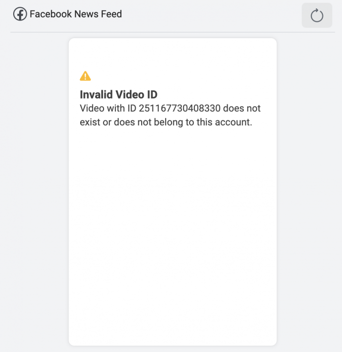 Facebook Ads Invalid Video ID