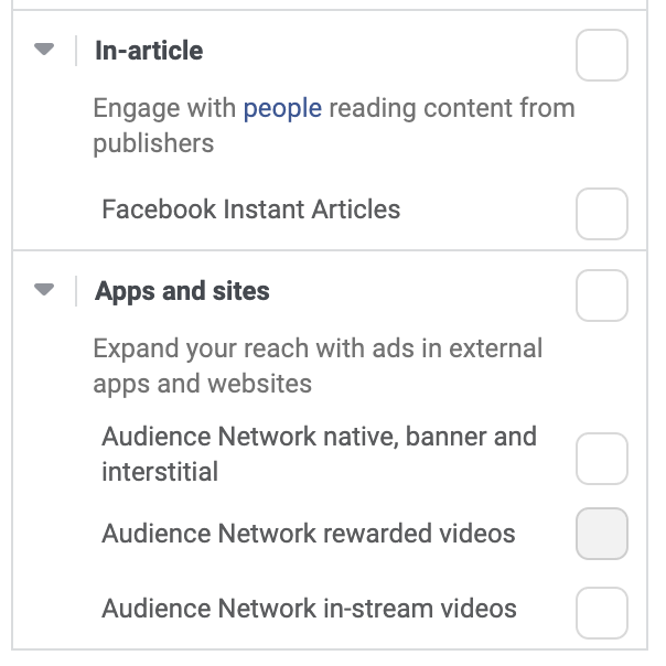 Facebook ad placements