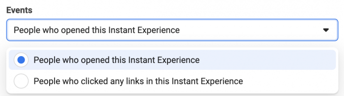 Facebook Instant Experience Custom Audience