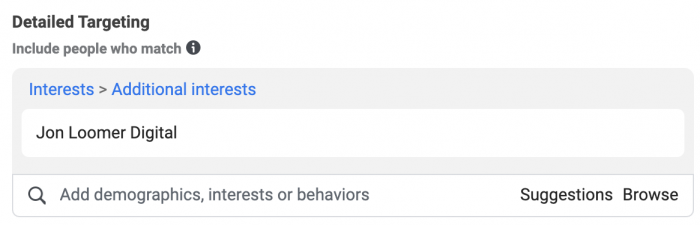 Meta Facebook Detailed Targeting Suggestions