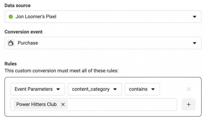 Custom Conversion Category of Product