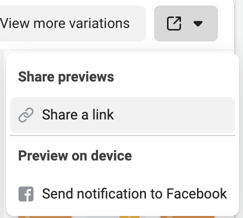 Share a Facebook Ad Draft