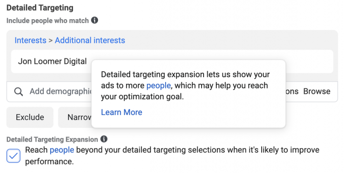 Advantage Detailed Targeting
