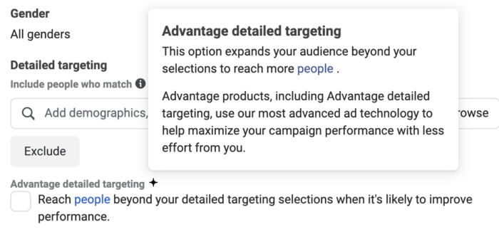 Advantage Detailed Targeting