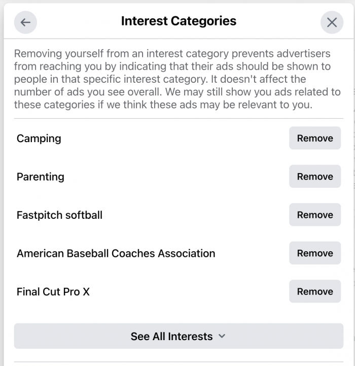 Facebook Ad Categories Used to Reach You