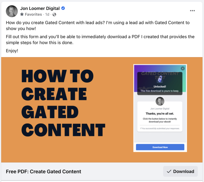 Gated Content Ad