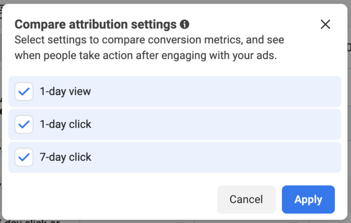 Compare Attribution Settings