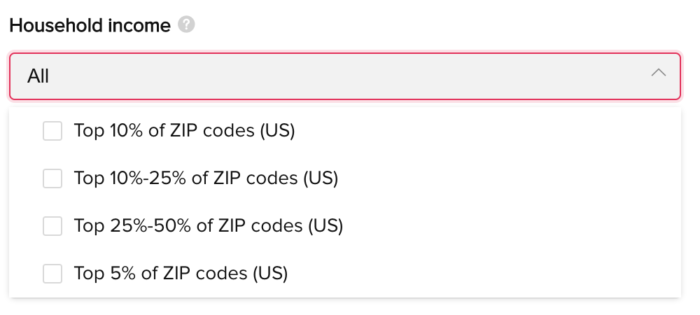 TikTok Household Income Targeting