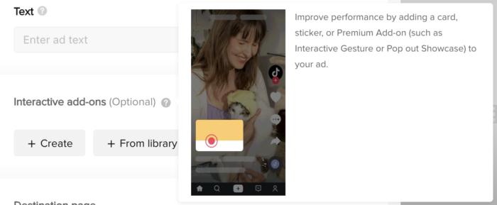 TikTok Ad Interactive Add-On