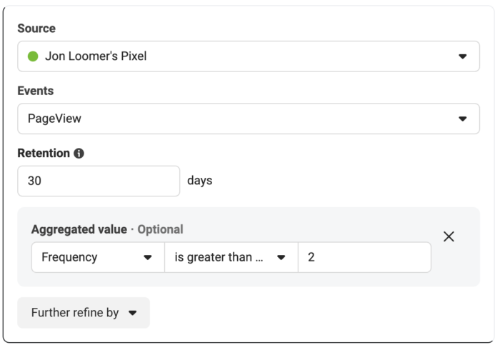 Website Custom Audience by Frequency