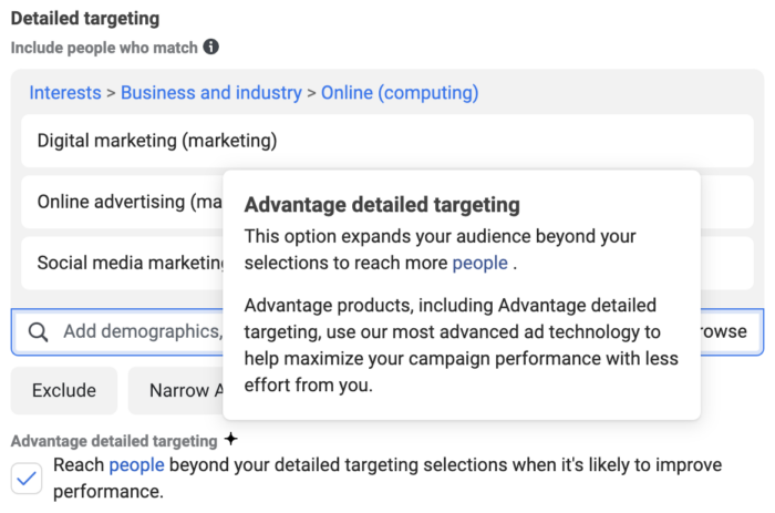 Advantage Detailed Targeting