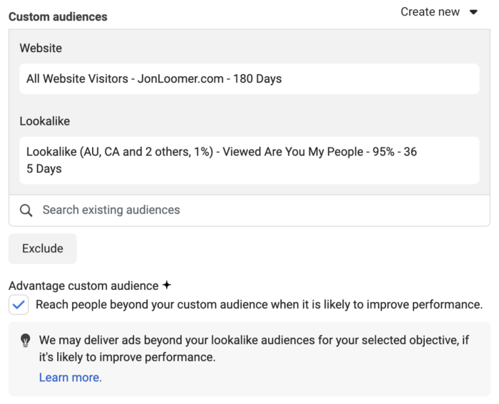 Advantage Custom Audience