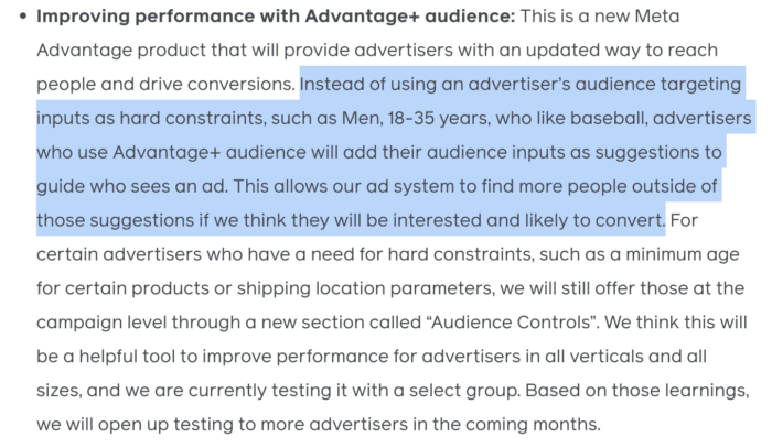 Advantage+ Audience