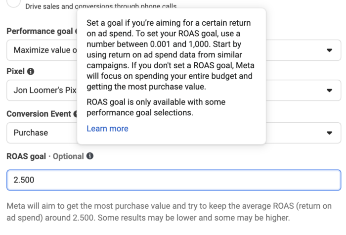 Meta Ads Bid Strategies ROAS Goal