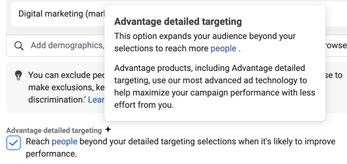 Advantage Detailed Targeting