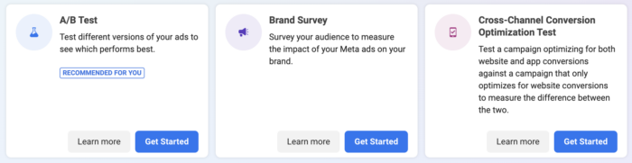 Meta Ads Experiments