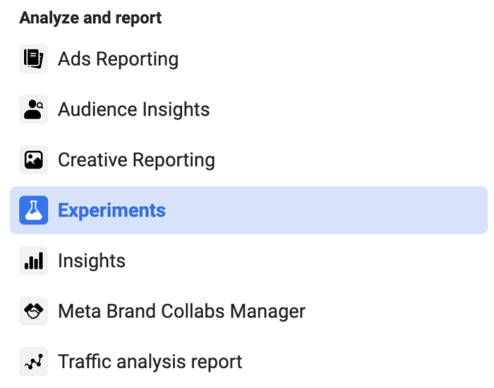 Meta Ads Experiments