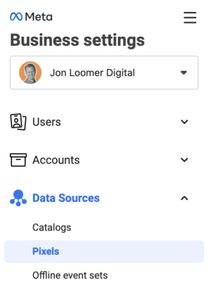 Meta Pixel Business Settings