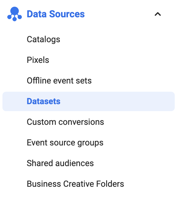 Datasets Business Settings