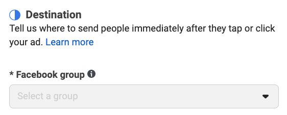 Facebook Group Destination