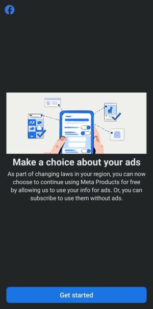 Meta Ad-Free Subscription Prompt