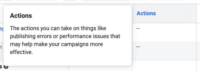 Meta is Rolling Out Actions Column - Jon Loomer Digital