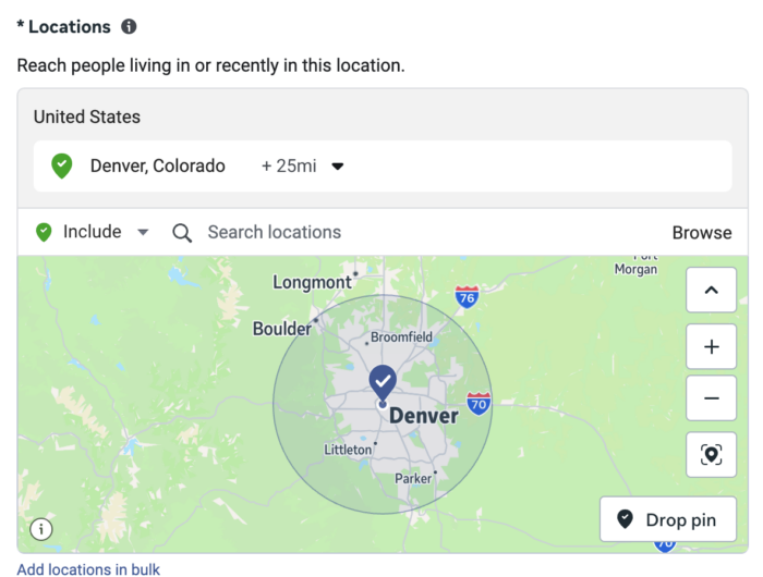 Location Targeting Radius
