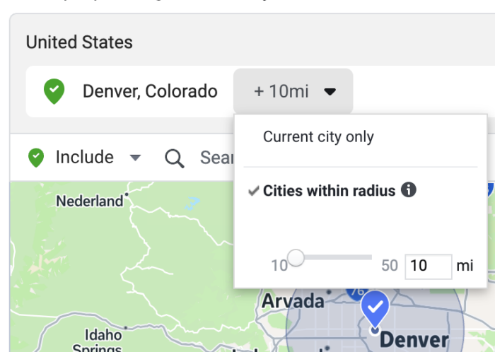 Location Targeting Radius