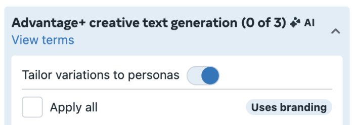 Tailor Text Variations to Personas