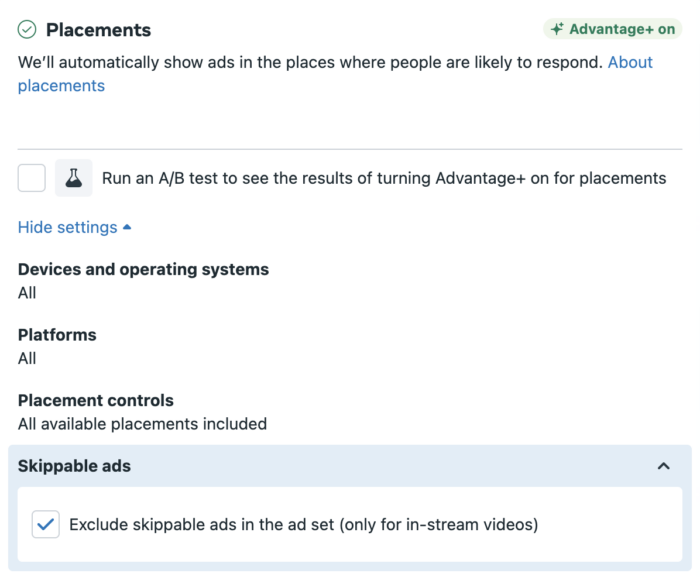 Exclude Skippable Videos