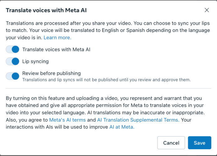 Automatic translation