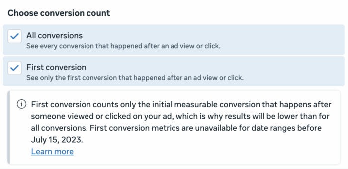 First Conversion Reporting