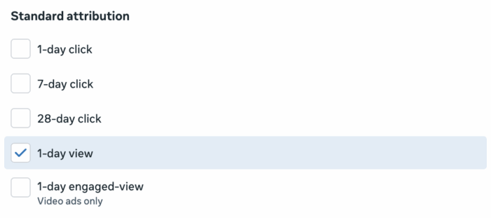 Compare attribution settings