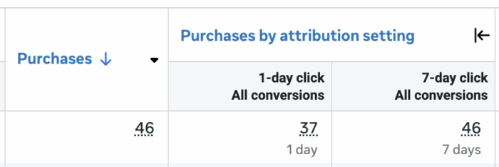Compare attribution settings