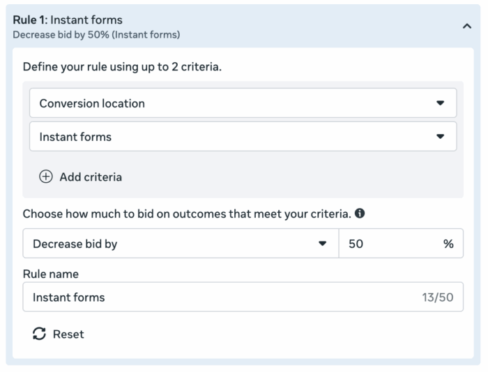 Правило ценности местоположения конверсии