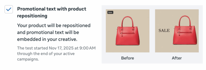 Promotional Text with Product Repositioning