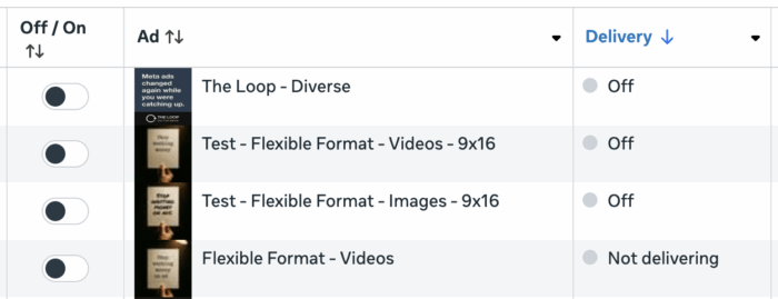 Мета-объявление не показывается
