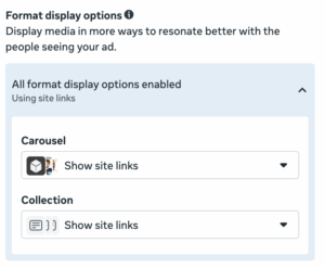 Параметры отображения формата