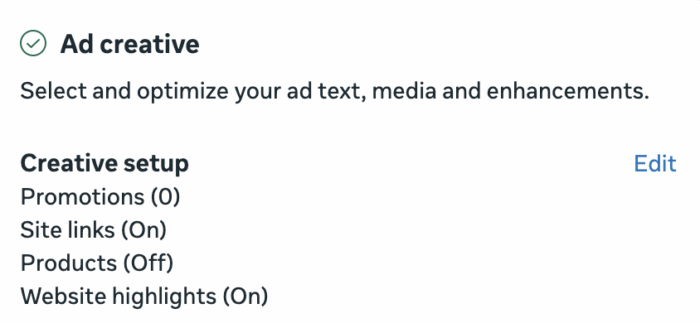 Настройка креатива Продвижение Менеджер рекламы